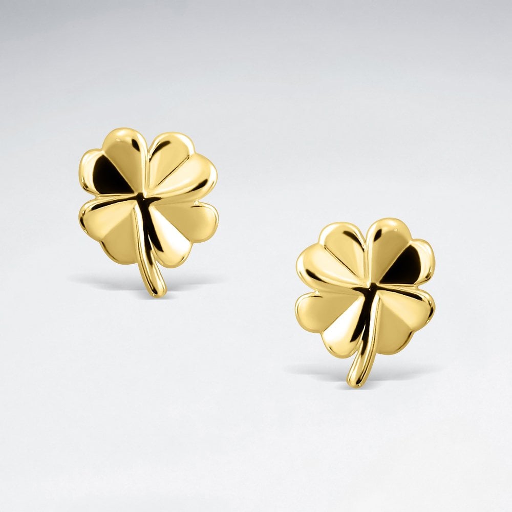 Sterling Silver Lucky Clover Stud Earrings