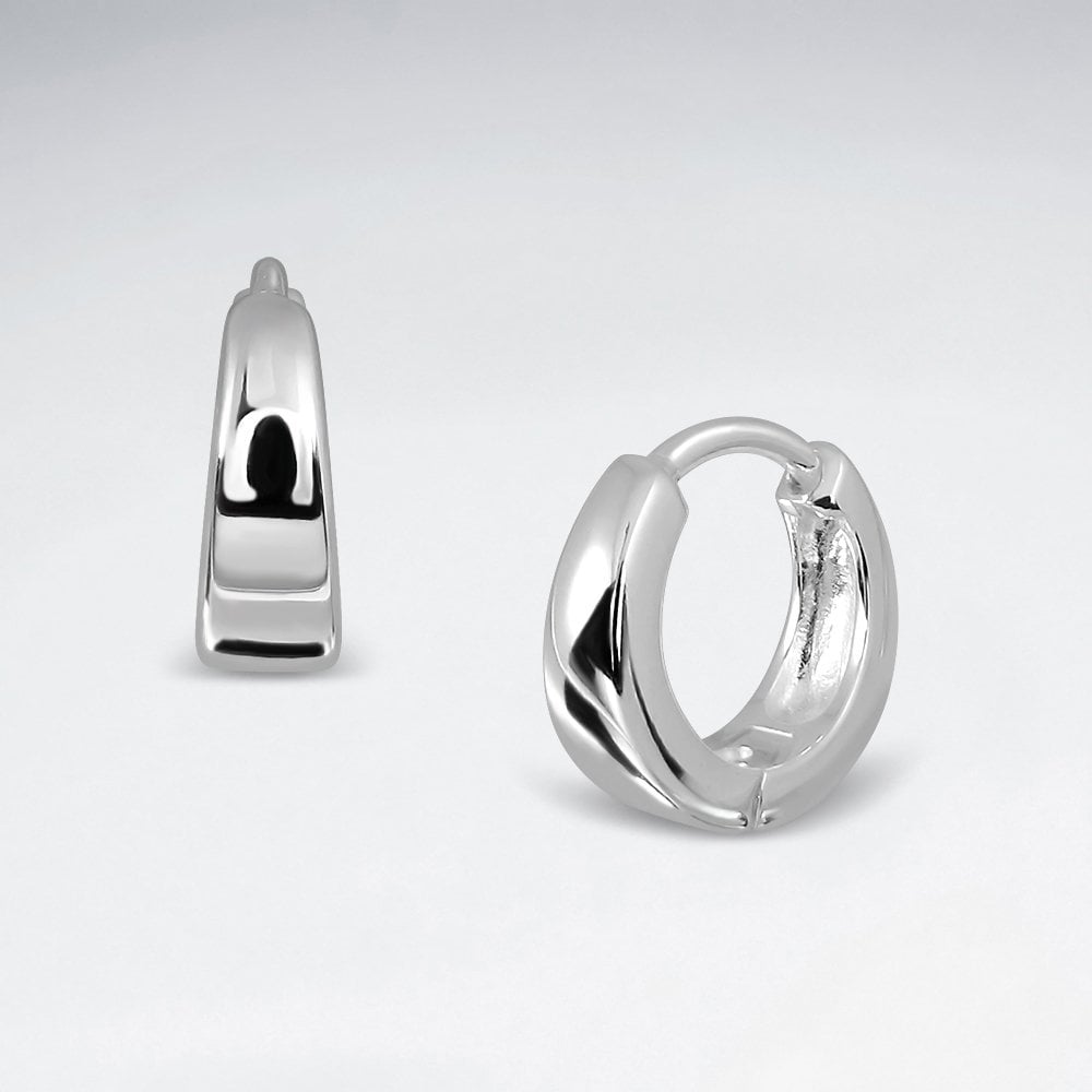 Sterling Silver Huggie Hoop Earrings