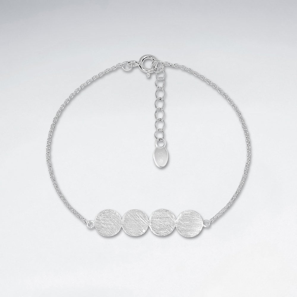 Sterling Silver Quadruple Circle Charm Bracelet