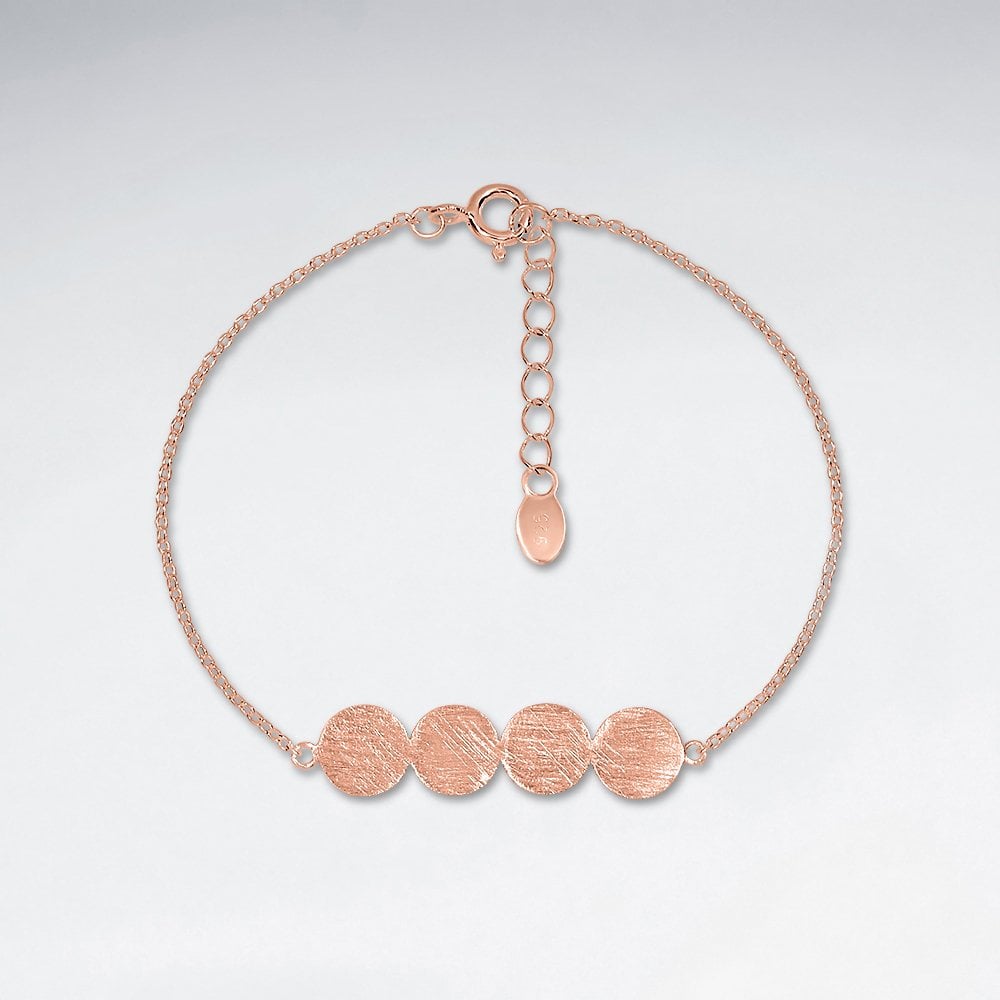 Sterling Silver Quadruple Circle Charm Bracelet