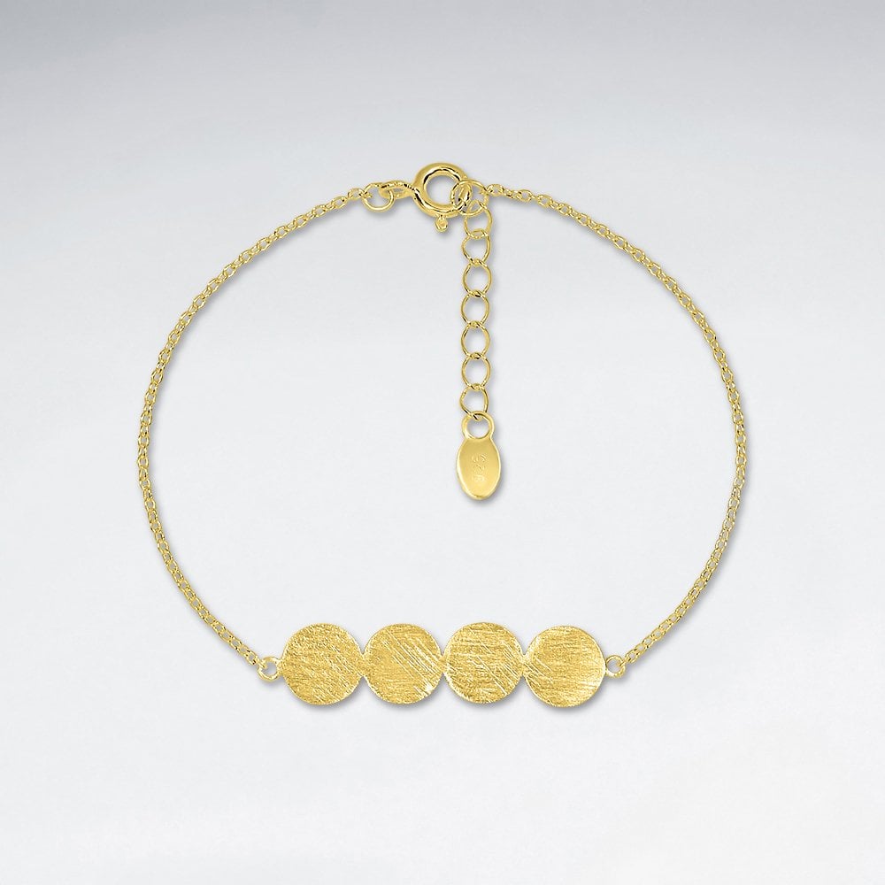 Sterling Silver Quadruple Circle Charm Bracelet