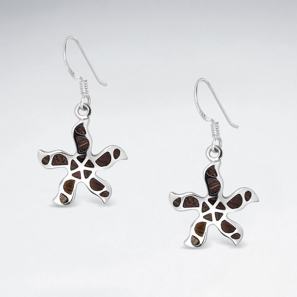 Sterling Silver Star Hook Earrings