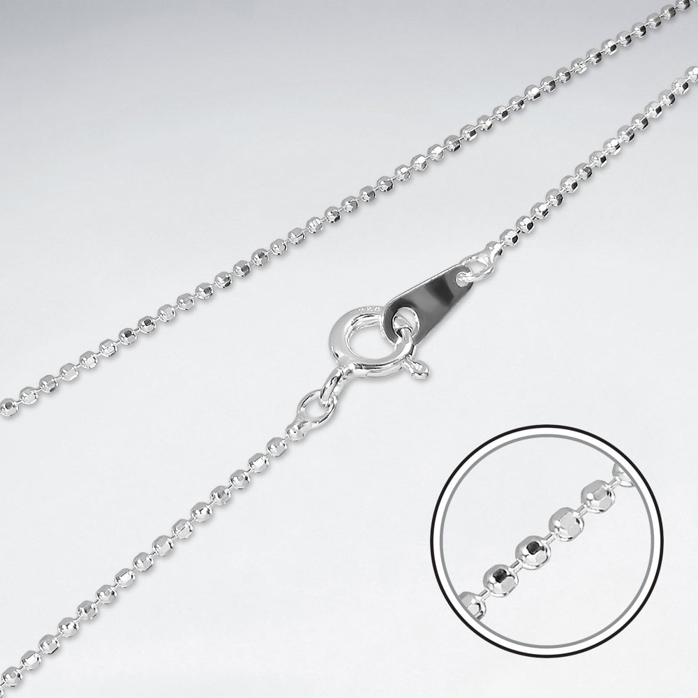 Sterling Silver Bar Bead Chain Necklace