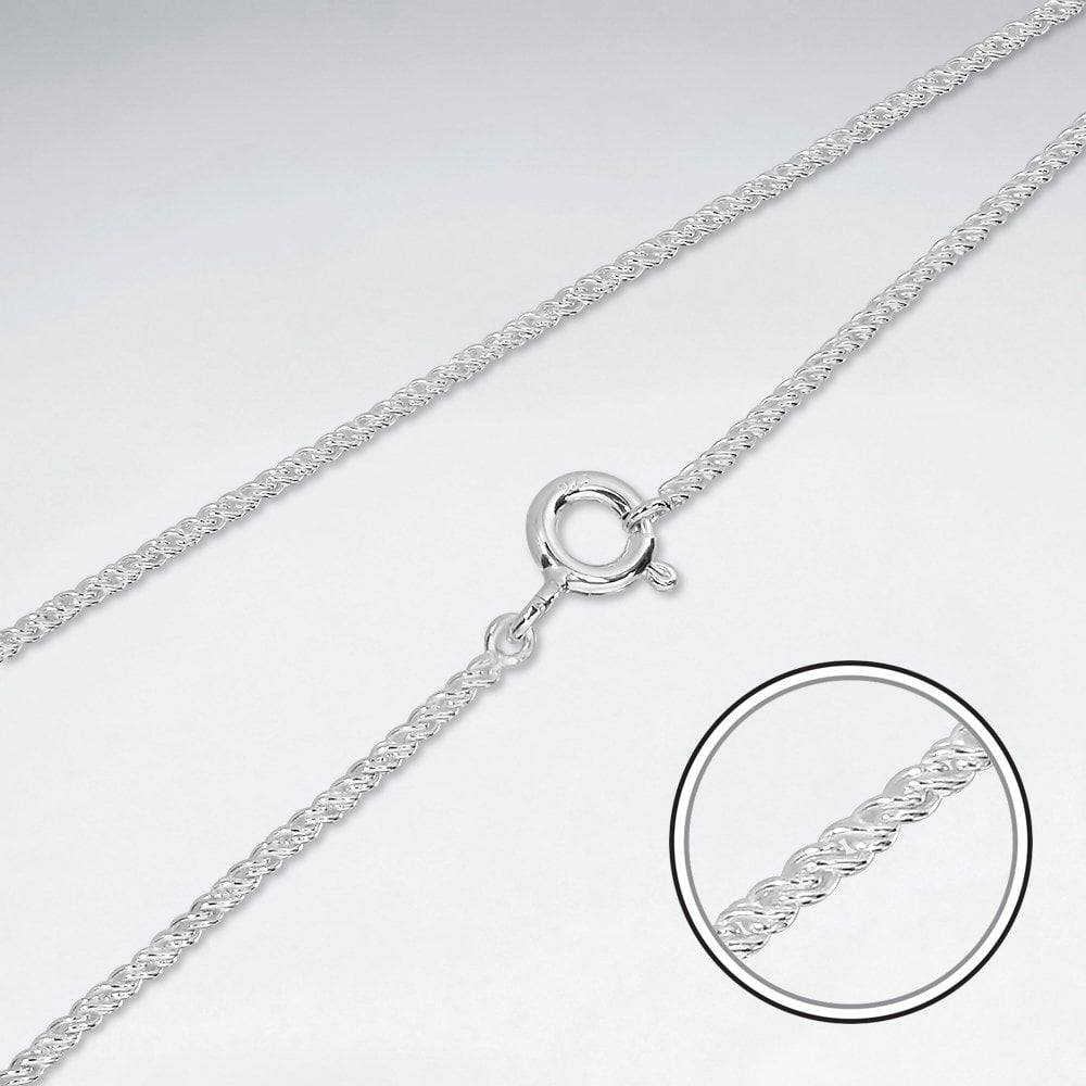 Sterling Silver Twisted Serpentine Chain Necklace