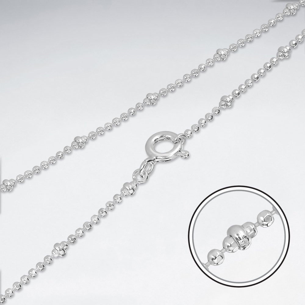 Sterling Silver Bead Ball Chain Necklace