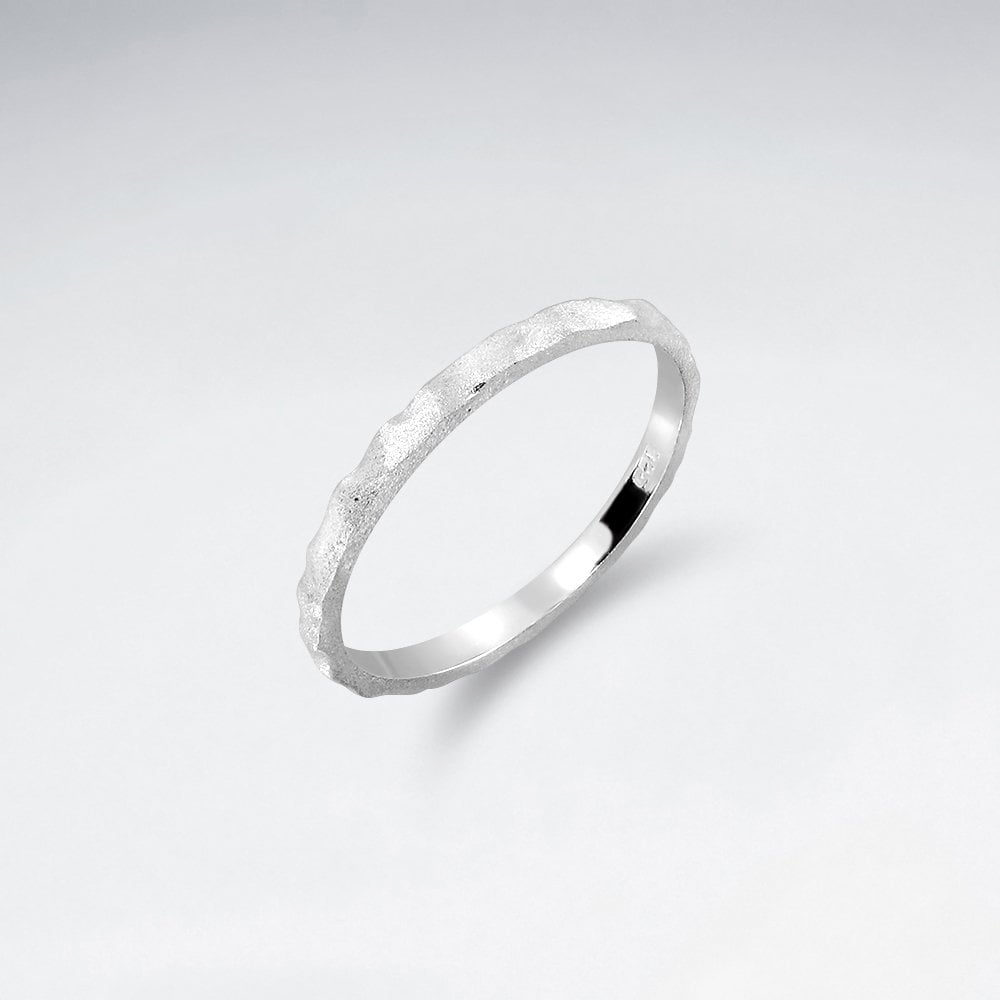 Sterling Silver Minimalist Hammered Ring