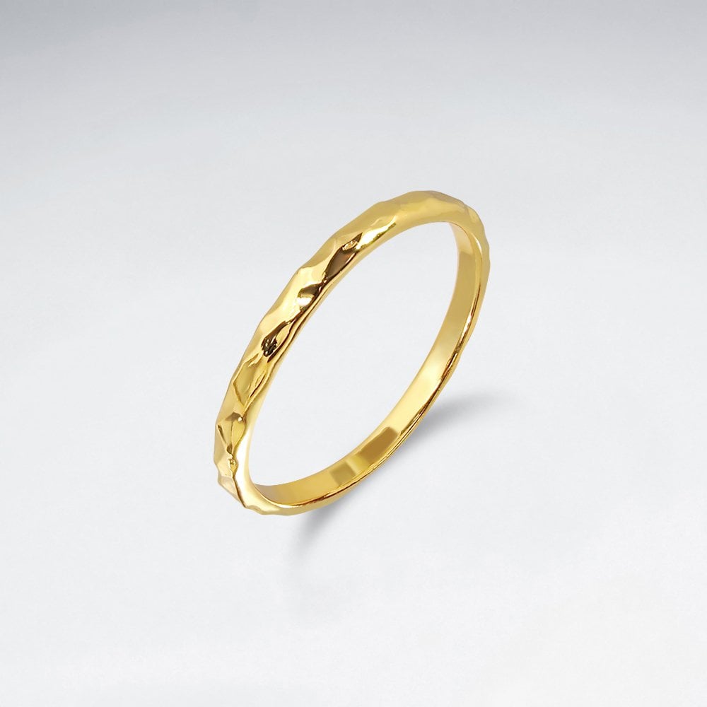 Sterling Silver Minimalist Hammered Ring