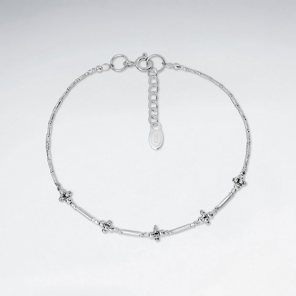 Delicate Sterling Silver Beaded Bracelet