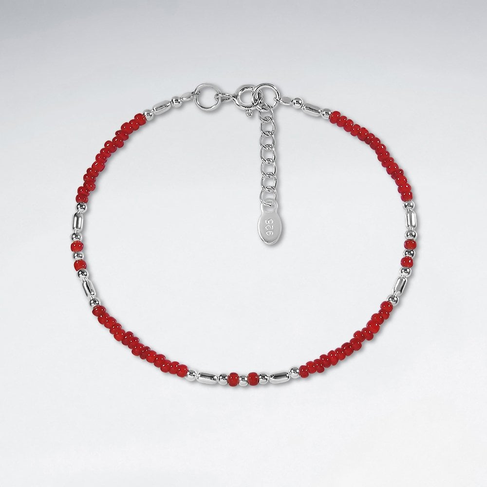 Dainty Carnelian Bead Bracelet