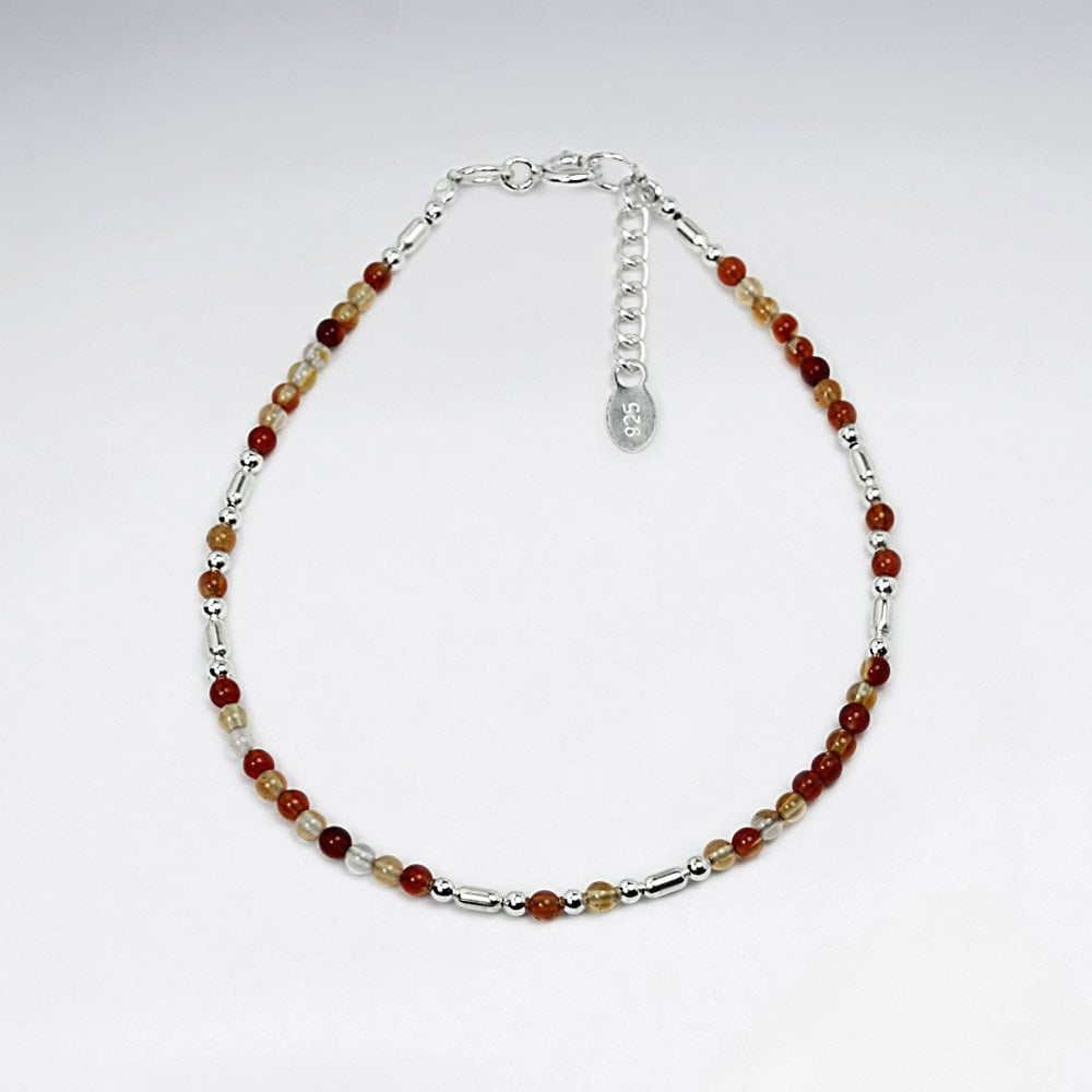 Dainty Carnelian Bead Bracelet