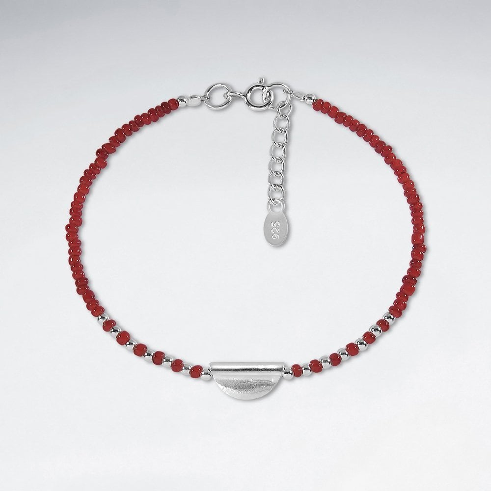 Sterling Silver and Glass Turquoise Beads Bracelet