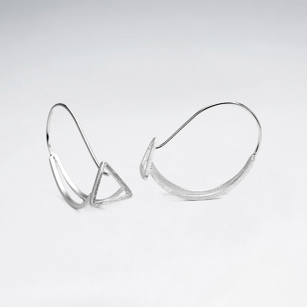 Openwork Triangular 925 Silver Earrings
