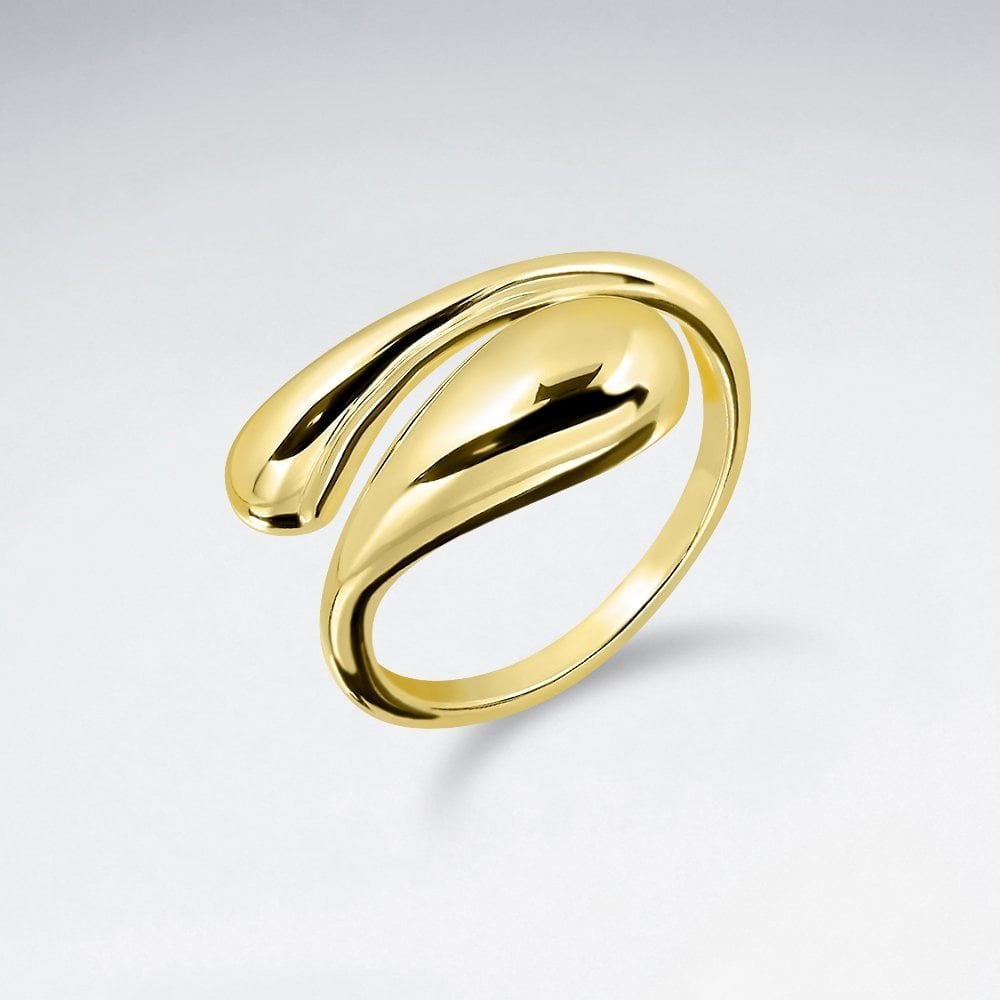 Sterling Silver Double Teardrop Wrap Ring