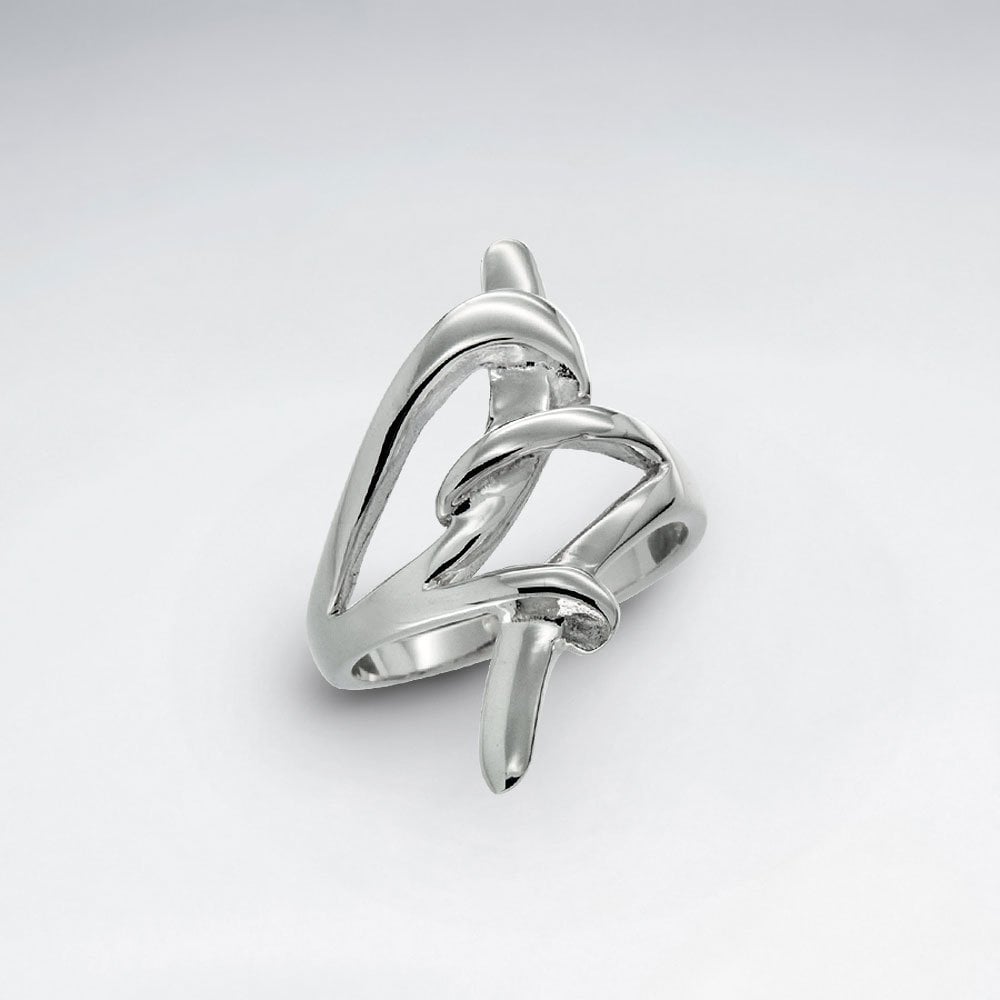Sterling Silver Elaborate Open Knot Design Ring