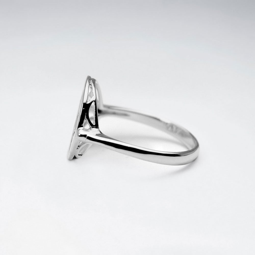 Sterling Silver Openwork Flower Inspired Ring