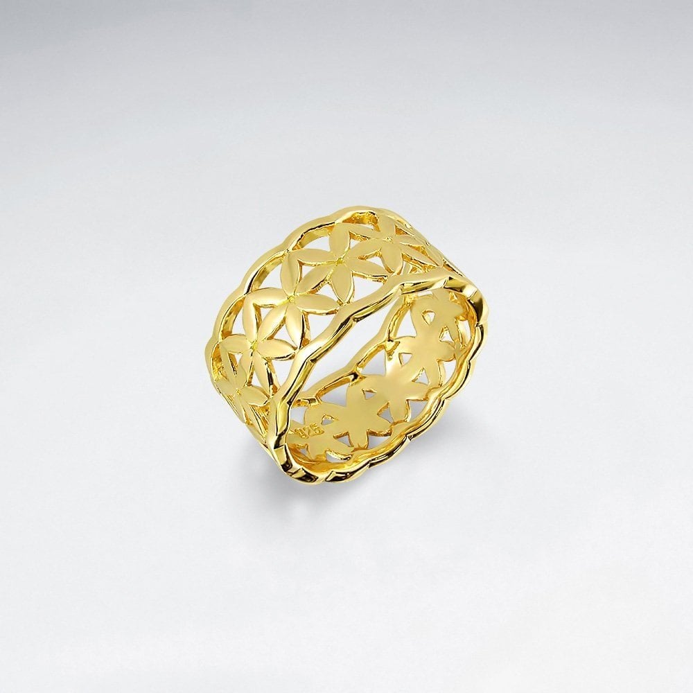Flower of Life Silver Wedding Ring