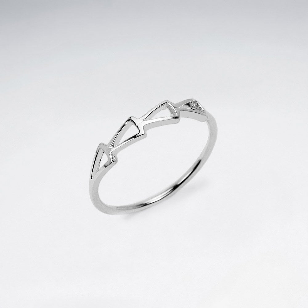 Sterling Silver Arrow Triangle Ring
