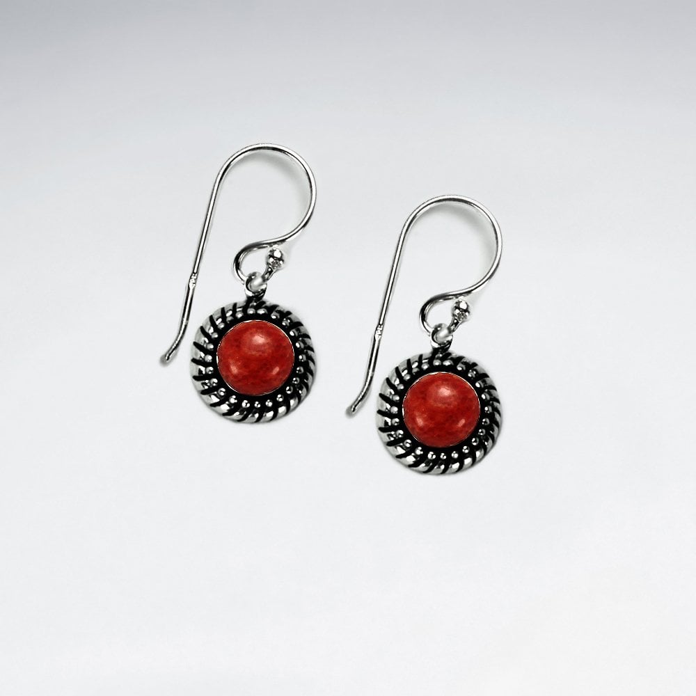 Sterling Silver Bali Gemstone Earrings