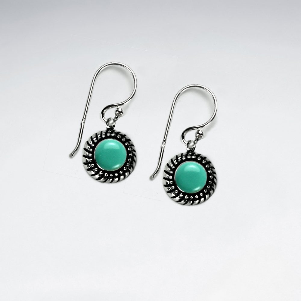 Sterling Silver Bali Gemstone Earrings