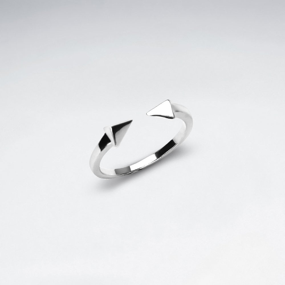 Sterling Silver Split Band Arrow Heads Ring