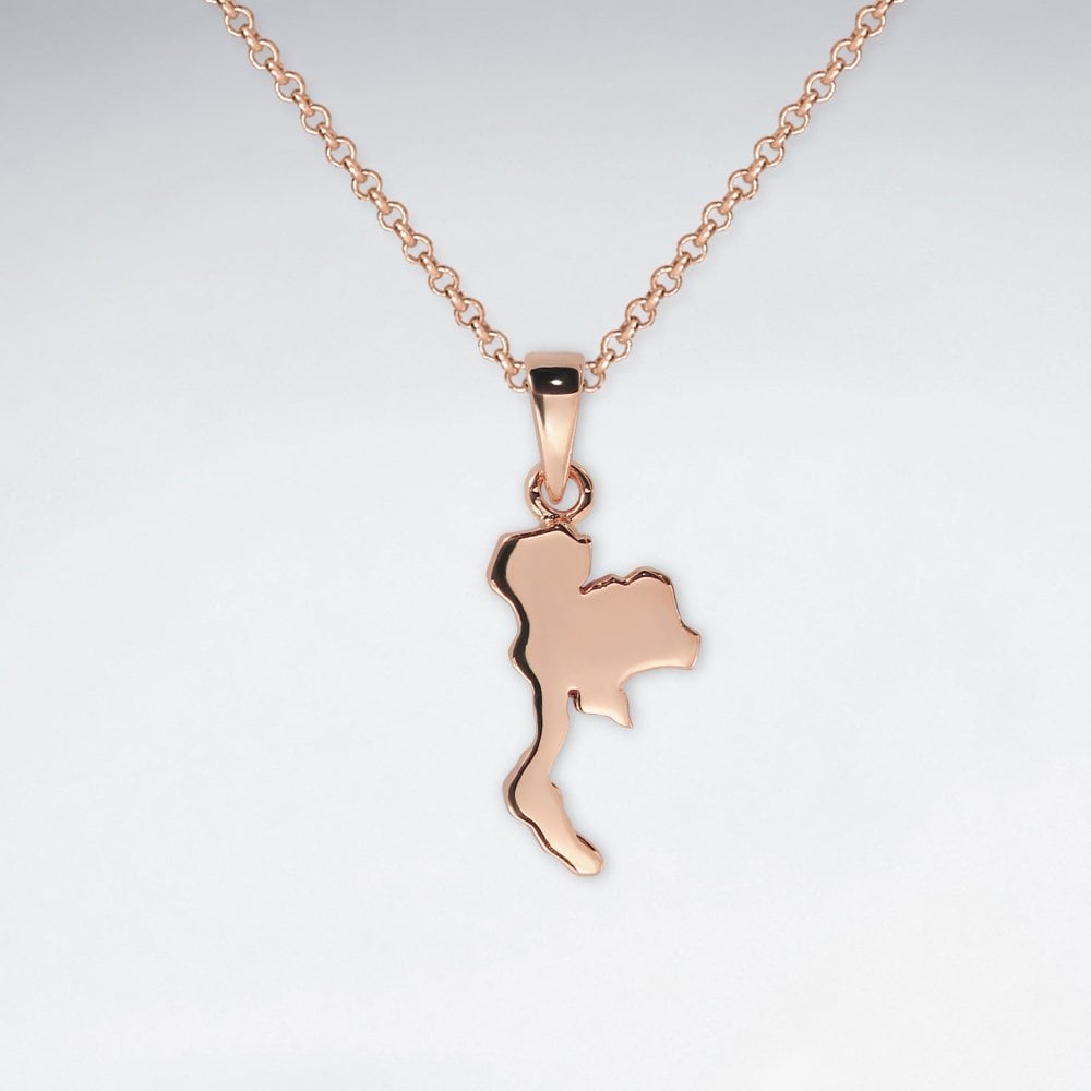 Sterling Silver Thailand Map Pendant