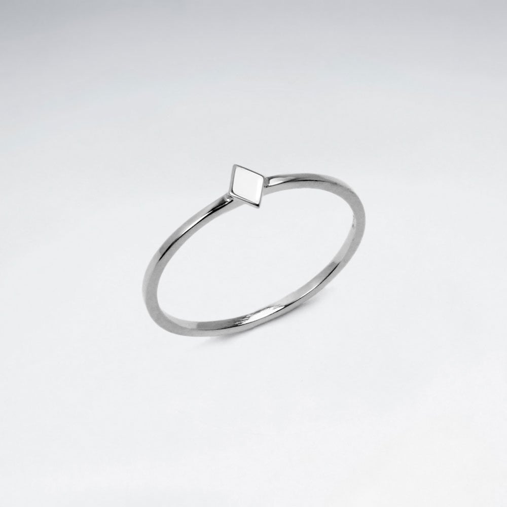 Sterling Silver Diamond Shape Ring