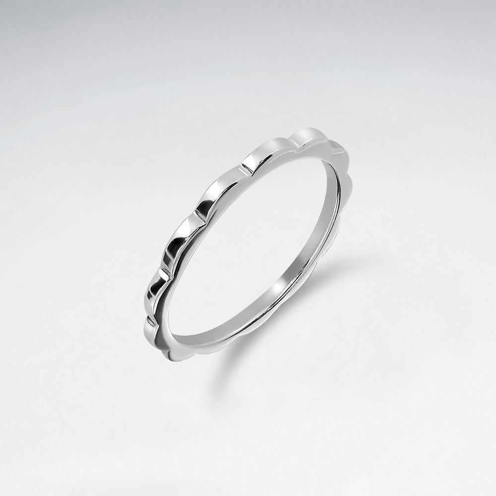 Sterling Silver Ripple Stacking Ring