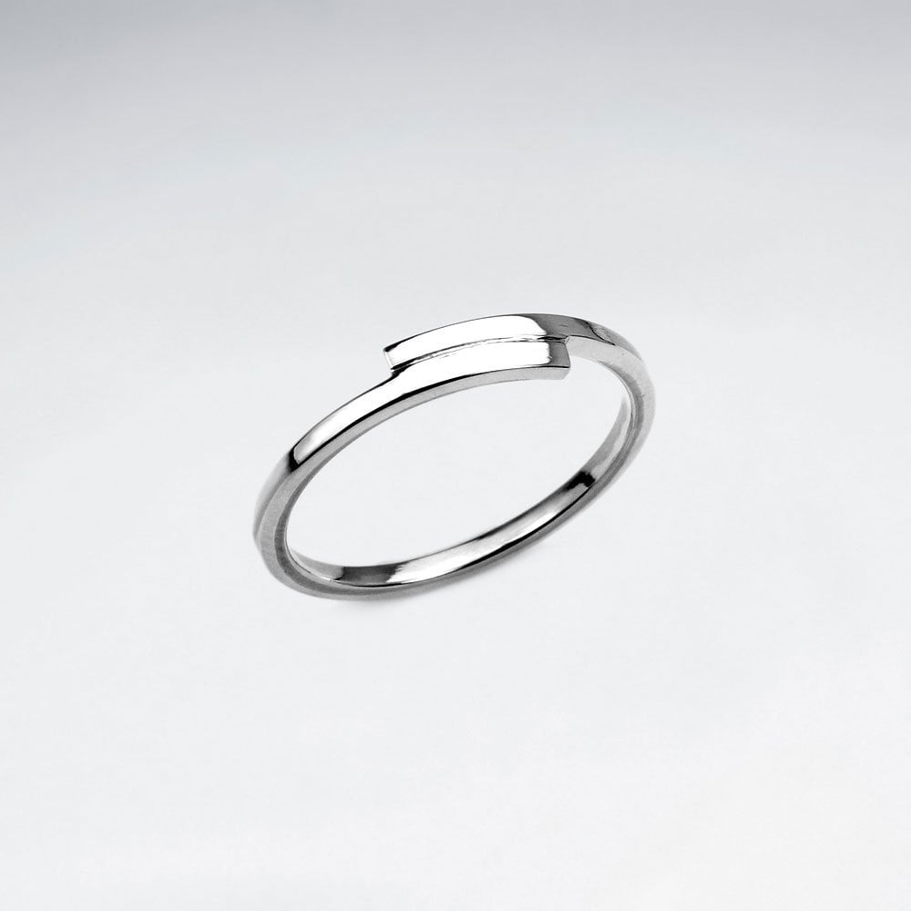 Sterling Silver Horizontal Sides Ring