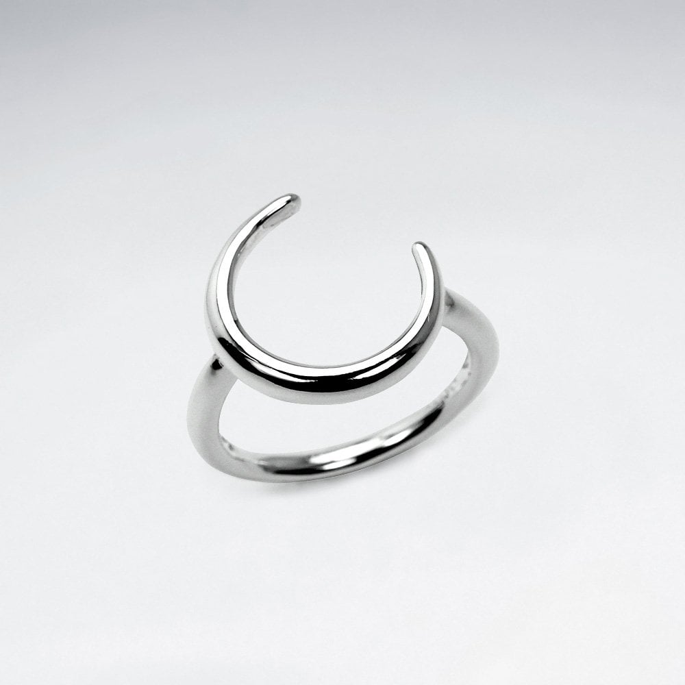 Sterling Silver Crescent Moon Ring