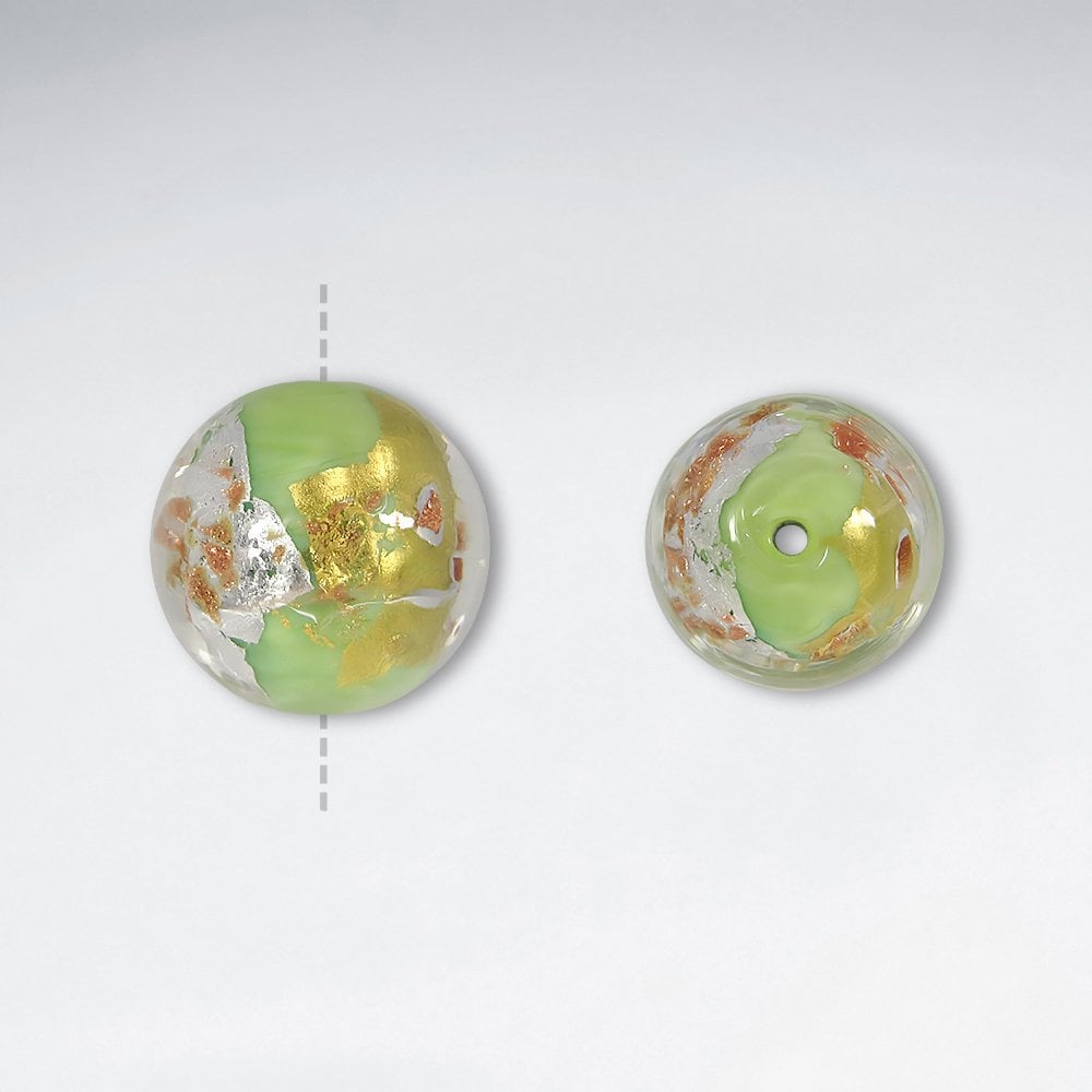 17.6x17.5mm Round Smooth Crinkled Glass Lampwork Beads pkg of 10
