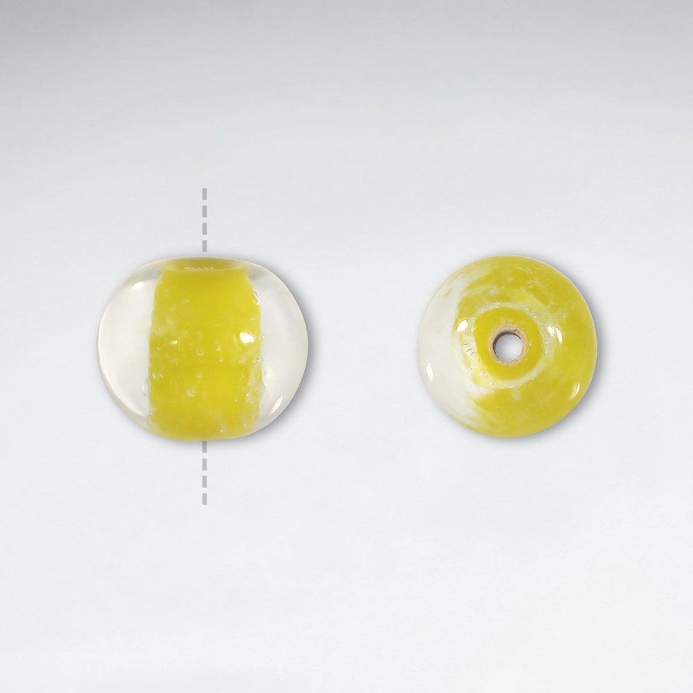 8x7mm Two-Tone Round Smooth Glass Czech Beads pkg of 30