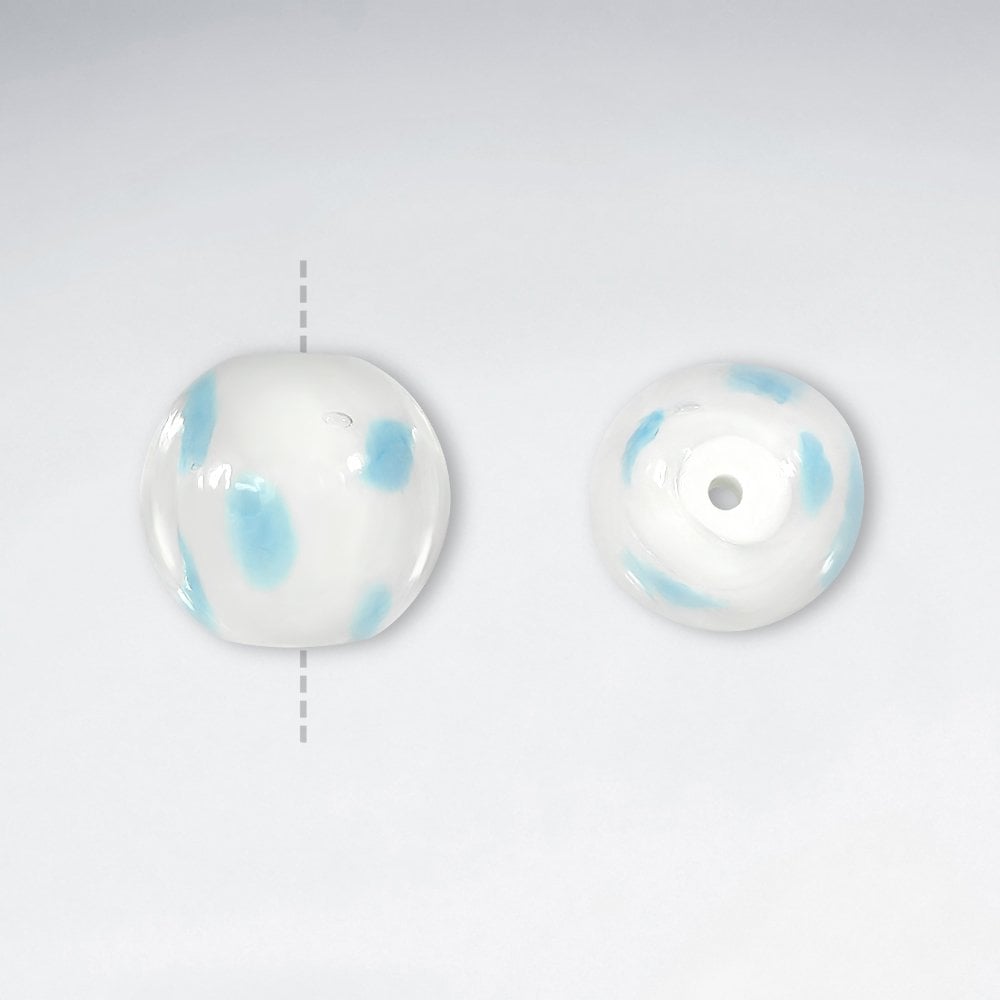15x14mm Smooth Round Splat Dot Lampwork Glass Beads pkg of 20