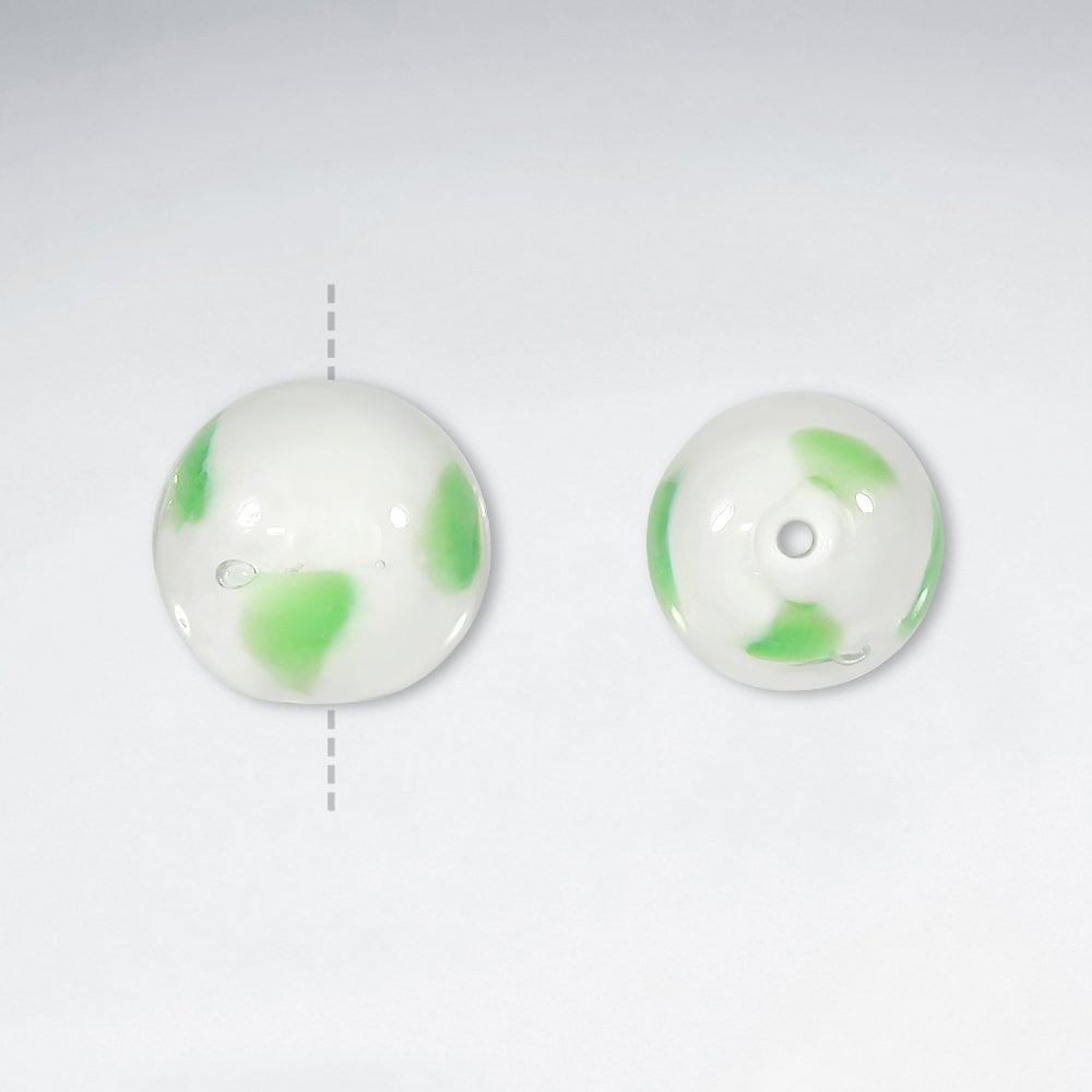 15x14mm Smooth Round Splat Dot Lampwork Glass Beads pkg of 20