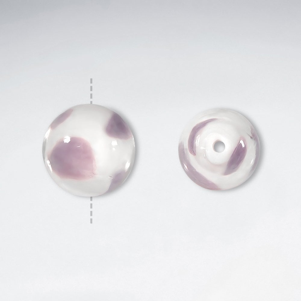 15x14mm Smooth Round Splat Dot Lampwork Glass Beads pkg of 20