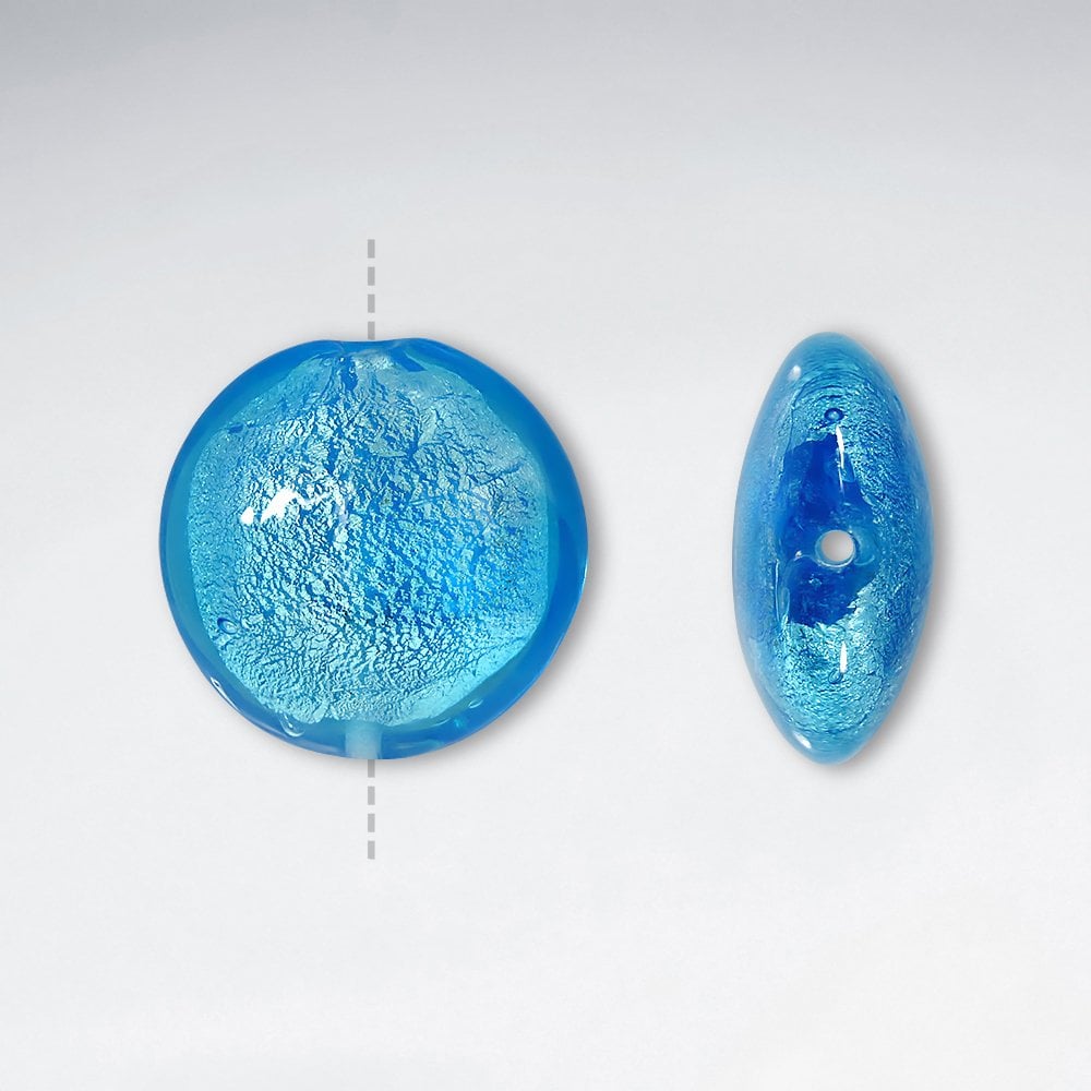 28x19mm Thin Circular Smooth Lampwork Glass Beads pkg of 10