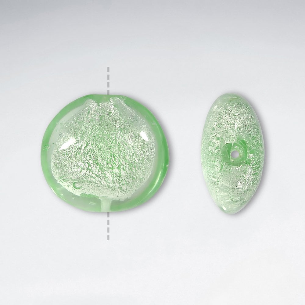 28x19mm Thin Circular Smooth Lampwork Glass Beads pkg of 10