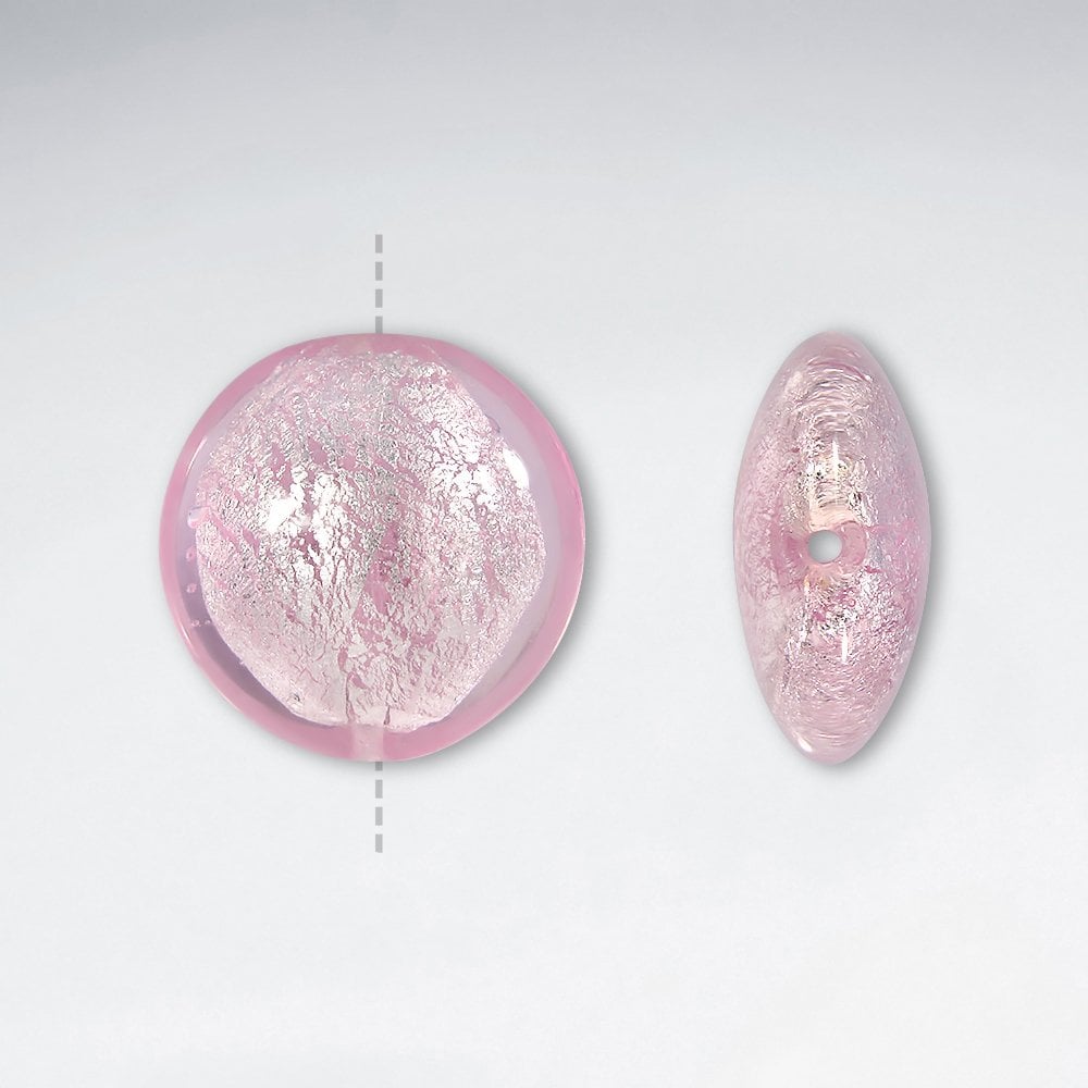 28x19mm Thin Circular Smooth Lampwork Glass Beads pkg of 10