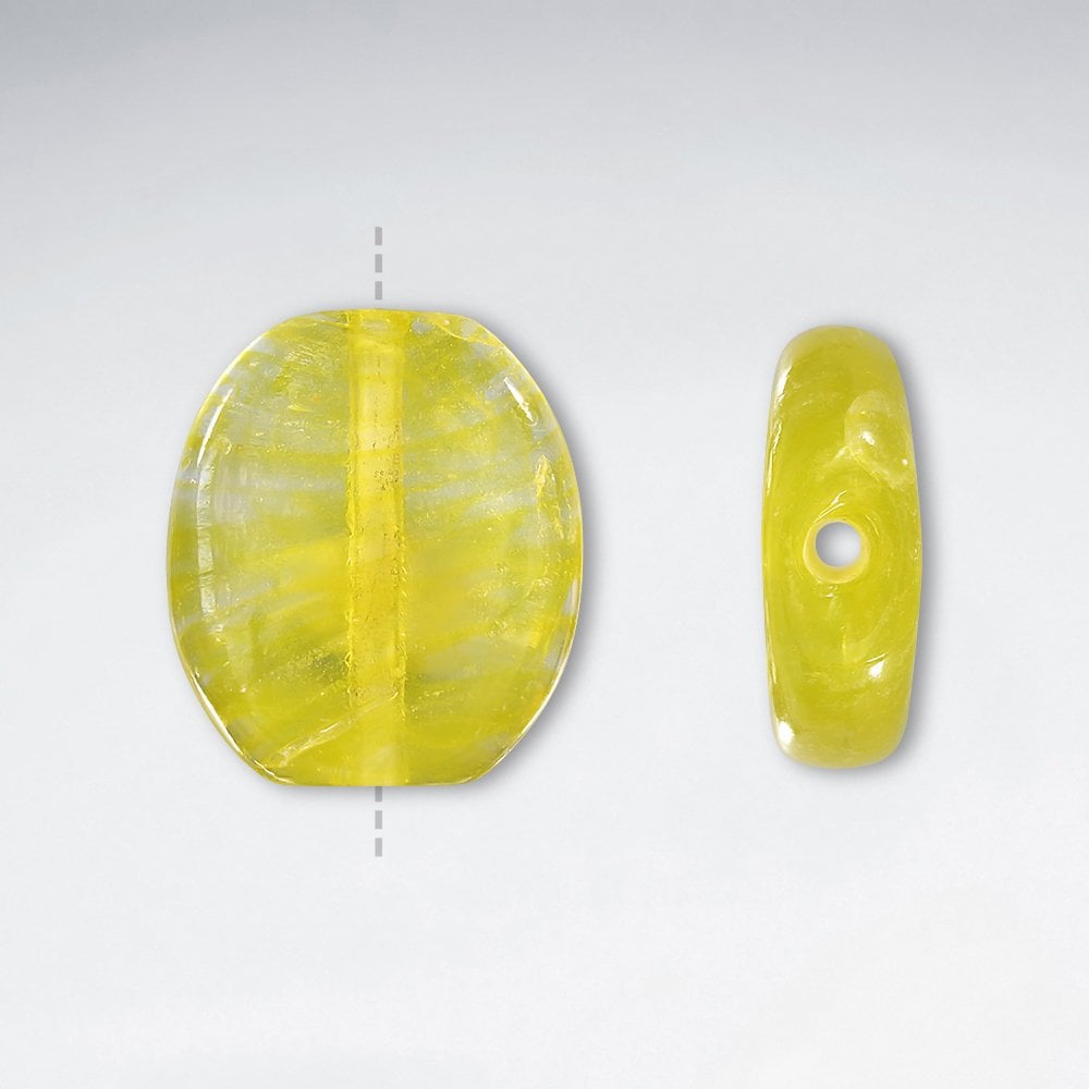 28x35mm Flat Oval Smooth Lampwork Glass Beads pkg of 5