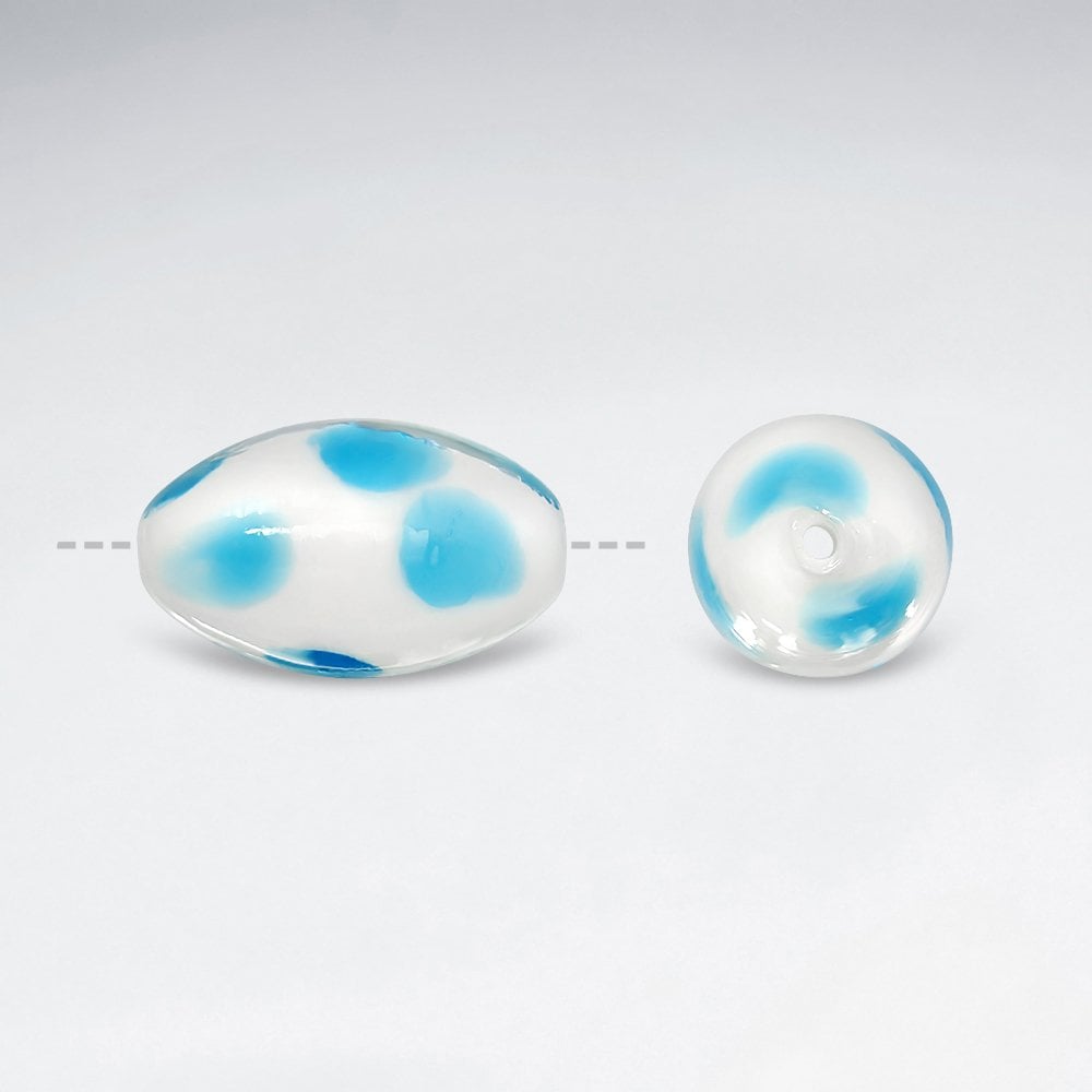 14.21 x 24.00 Smooth Dotted Oval Glass Beads pkg of 20