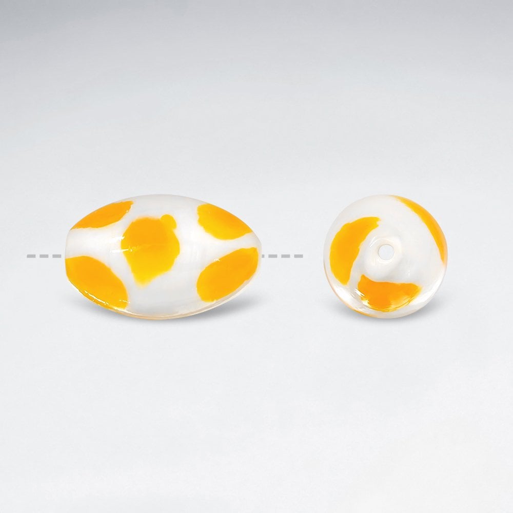 14.21 x 24.00 Smooth Dotted Oval Glass Beads pkg of 20