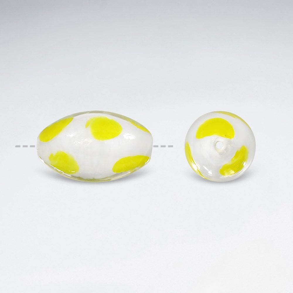 14.21 x 24.00 Smooth Dotted Oval Glass Beads pkg of 20