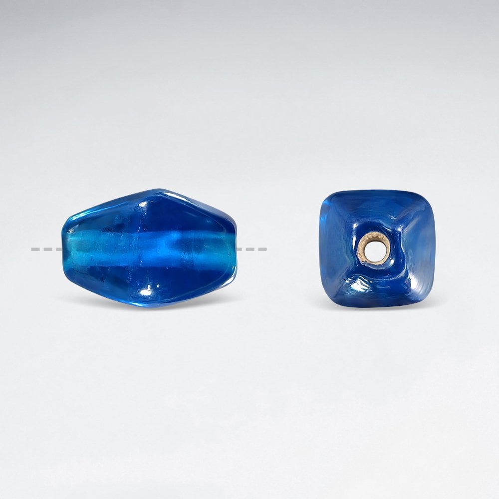 14x7mm Angled Rhombus Smooth Lampwork Glass Beads pkg of 20