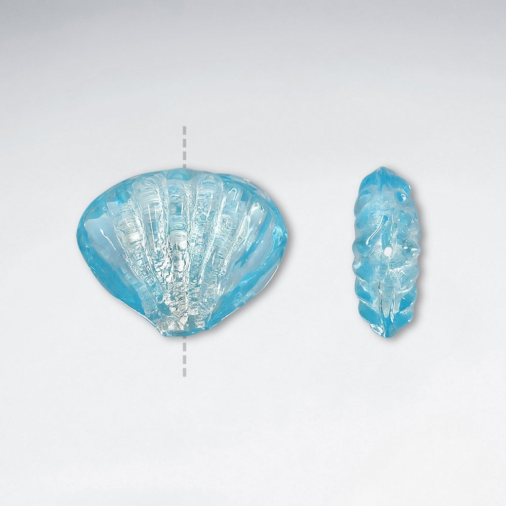26.3x21.3mm Rondelle Shell Shaped Lampwork Glass Beads pkg of 10
