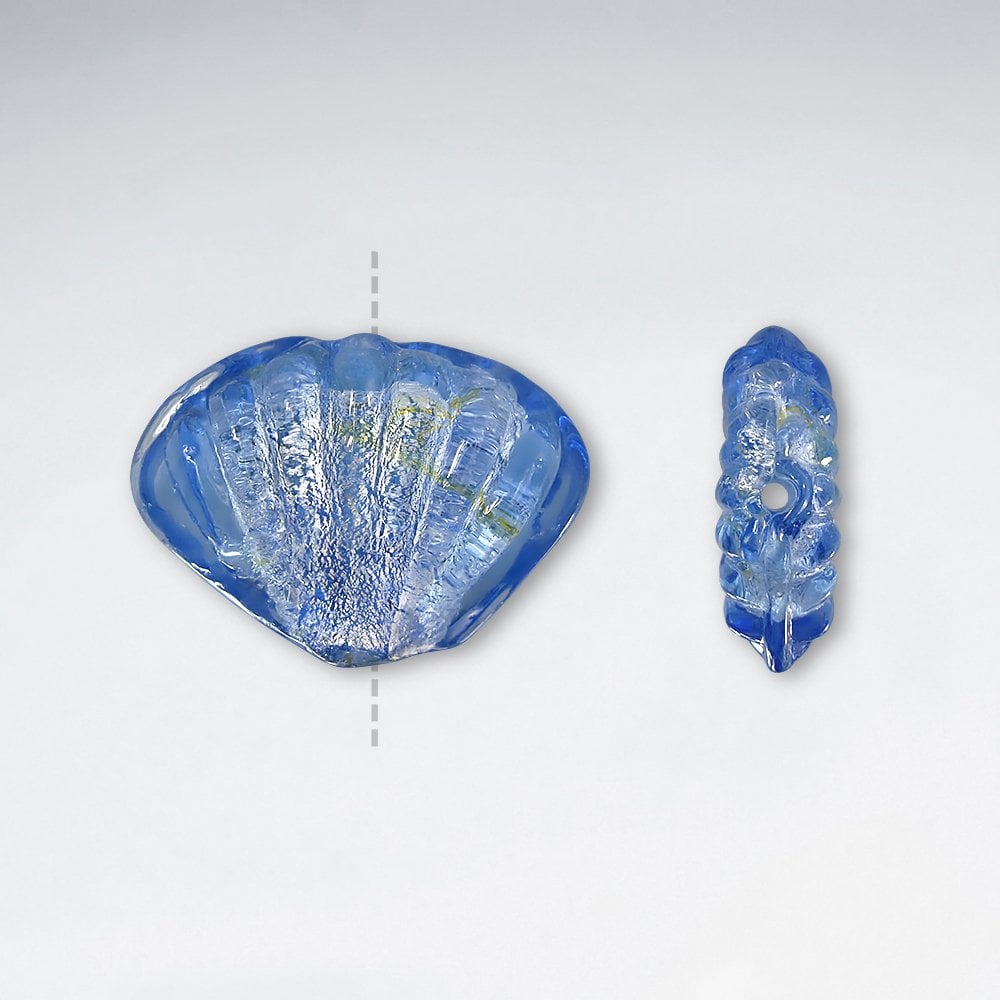26.3x21.3mm Rondelle Shell Shaped Lampwork Glass Beads pkg of 10