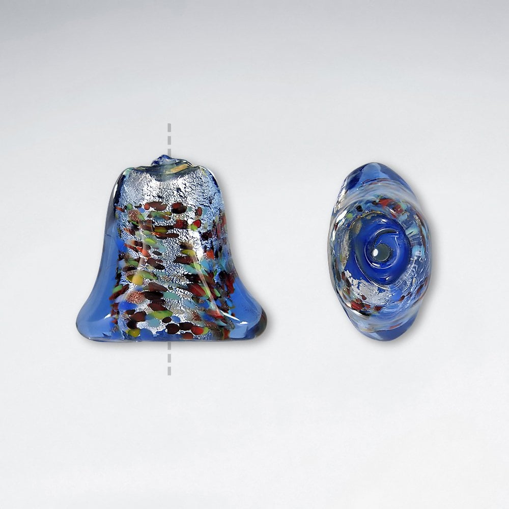 19.6x26.9mm Flat Bell Shaped Smooth Lampwork Glass Beads pkg of 10