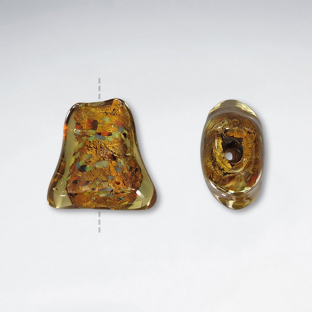 19.6x26.9mm Flat Bell Shaped Smooth Lampwork Glass Beads pkg of 10