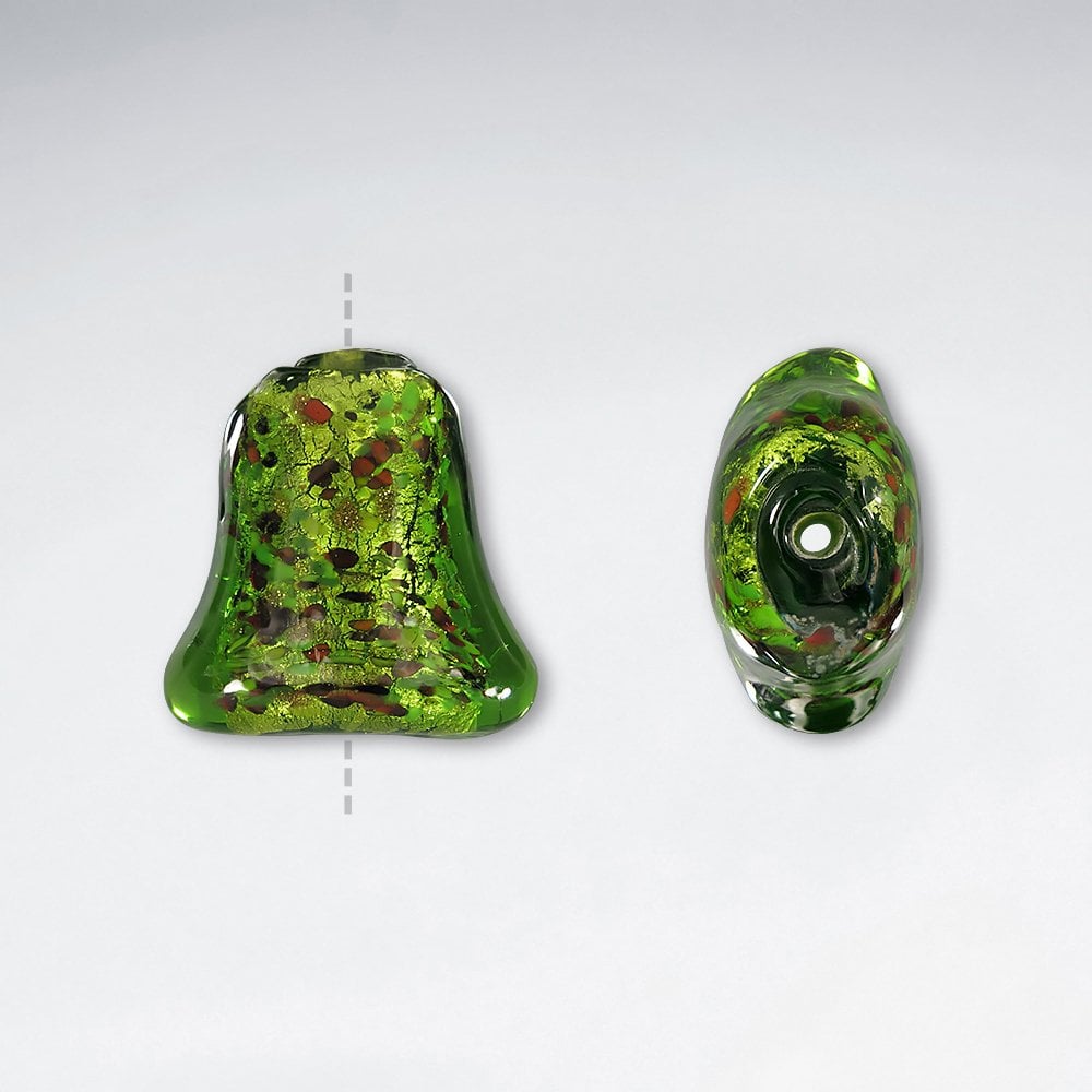 19.6x26.9mm Flat Bell Shaped Smooth Lampwork Glass Beads pkg of 10