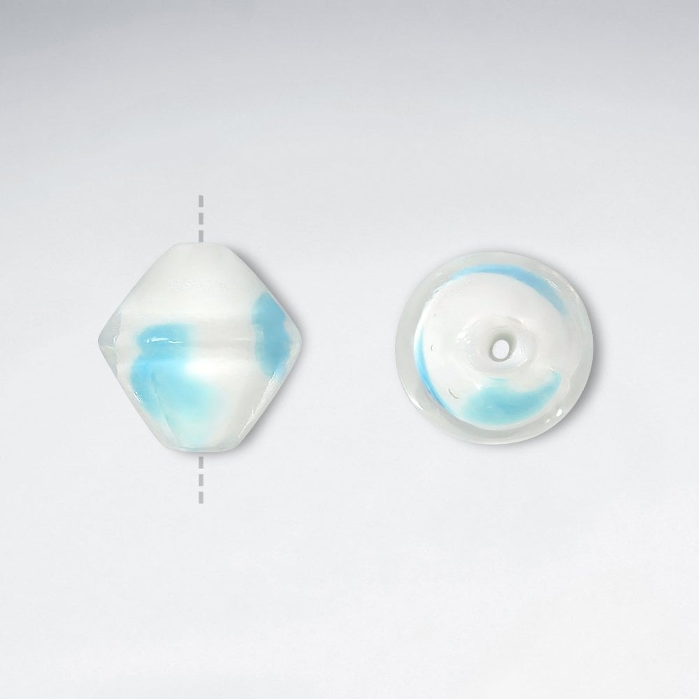 12.9x14mm Bicone Smooth Lampwork Glass Beadspack pkg of 30