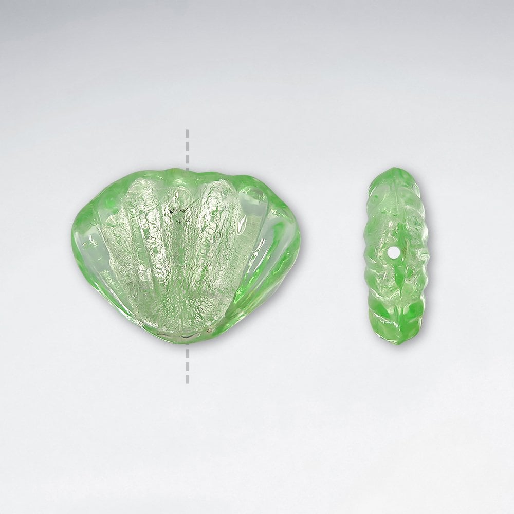 26.3x21.3mm Rondelle Shell Shaped Lampwork Glass Beads pkg of 10