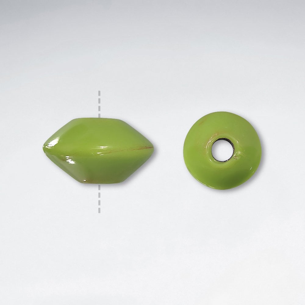 17.5x10.2mm Flattened Smooth Bicone Glass Beads pkg of 10